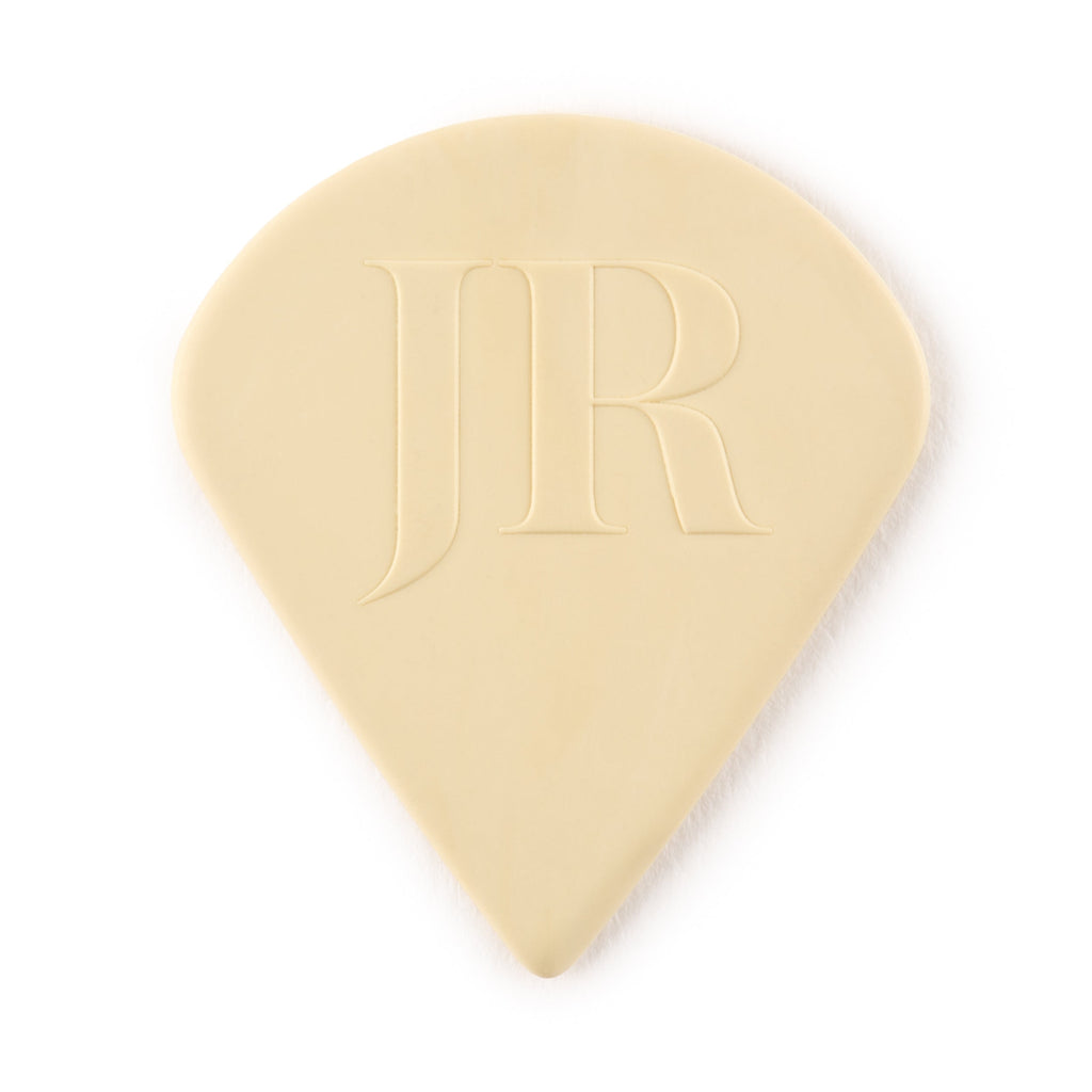 Six Jim Dunlop Jason Richardson Custom Jazz III guitar picks, 1.38mm, featuring black and white design and thumb grip texture.