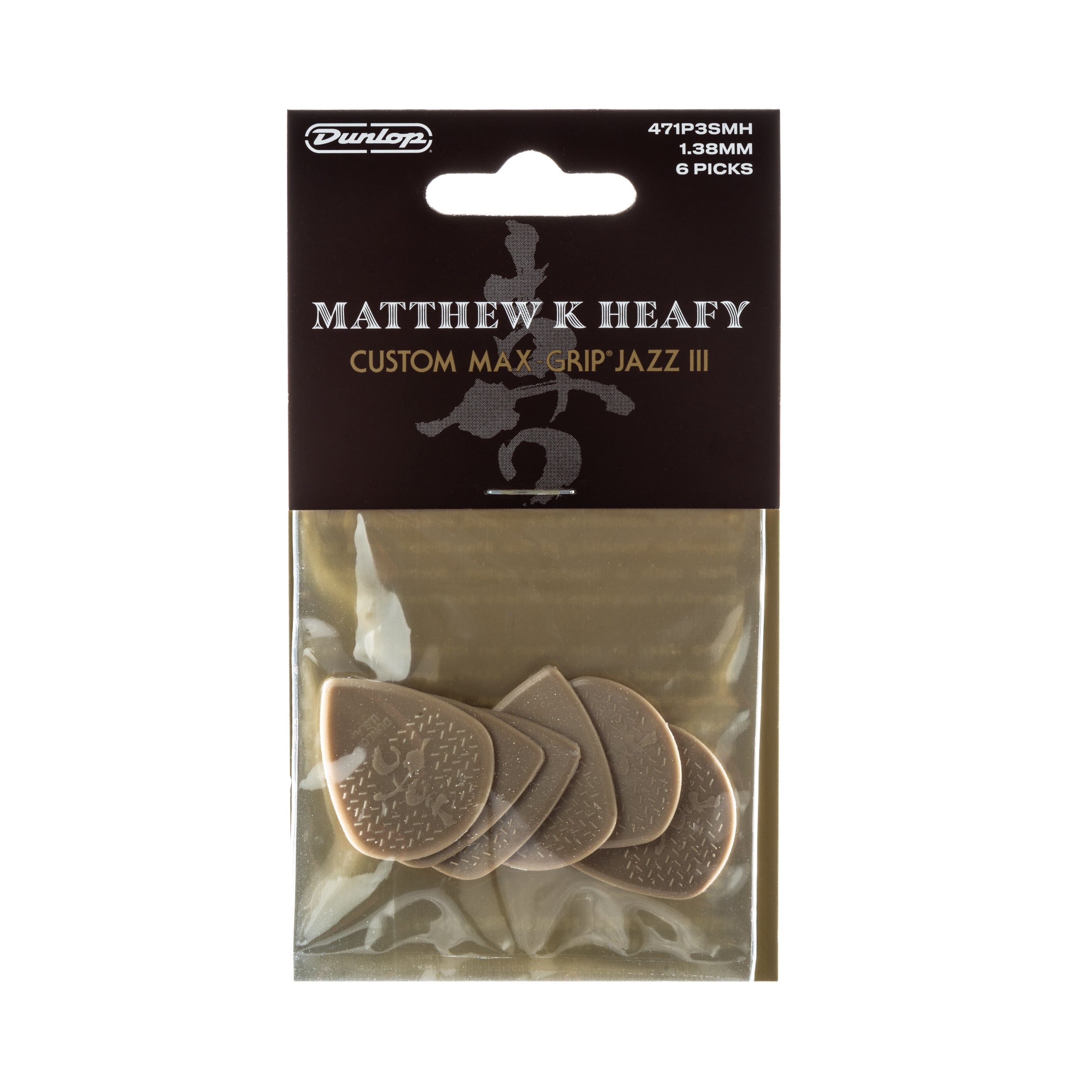 Jim Dunlop Matt Heafy Max-Grip Jazz III Guitar Pick Player Pack - 6 pack