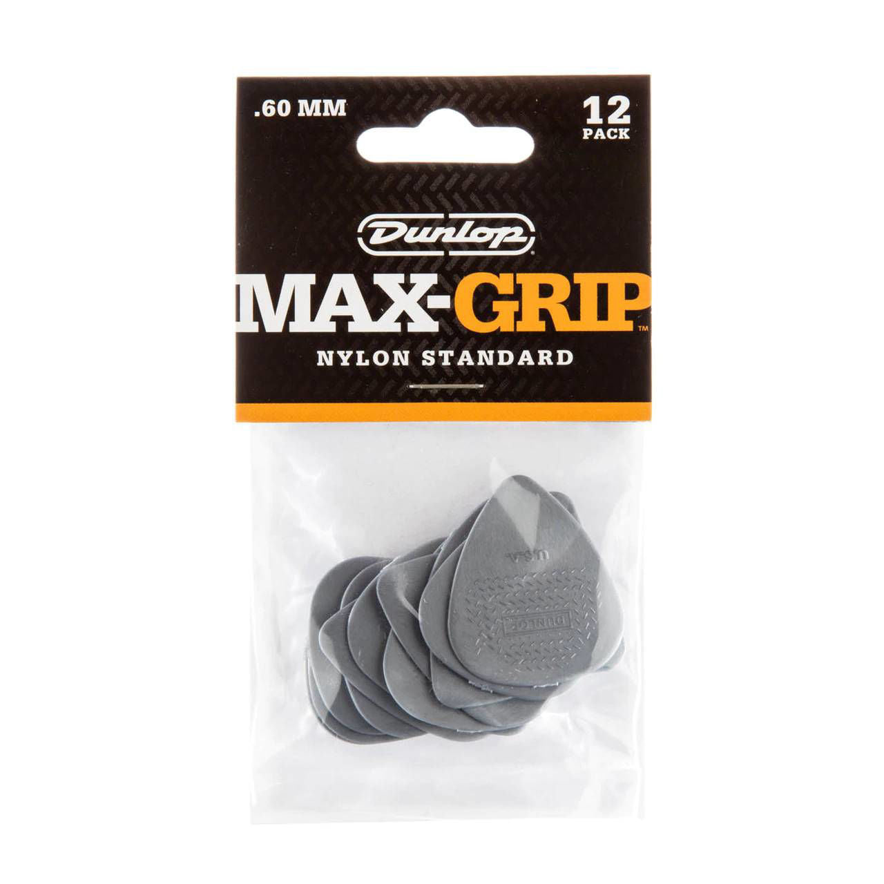 Jim Dunlop JPP106 Nylon Greys Max Grip .60mm Players Pack Guitar Pick (12 in a pack)