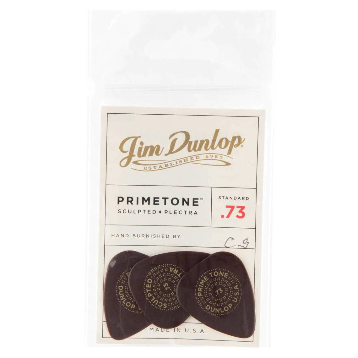 Jim Dunlop .73 mm Primetone Standard Guitar Pick Player Pack - 3 pack