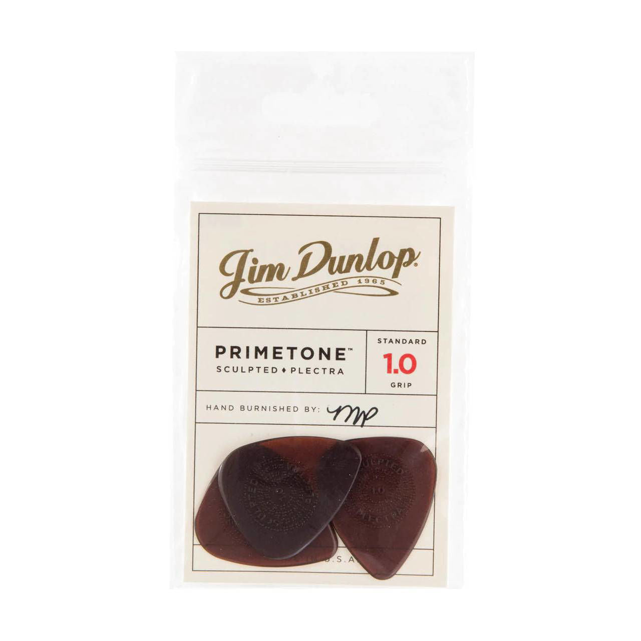 Jim Dunlop 1.0 mm Primtone Standard with Grip Guitar Pick Player Pack - 3 pack