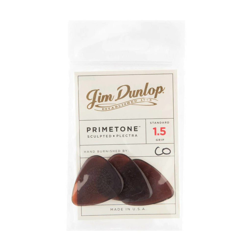 Jim Dunlop 1.5 mm Primetone Standard with Grip Guitar Pick Player Pack - 3 pack