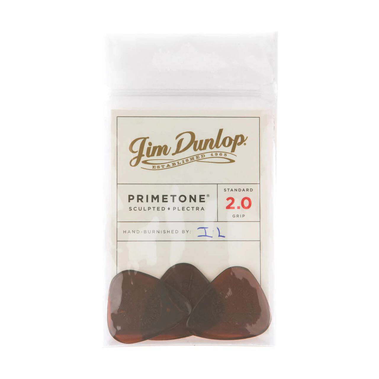 Jim Dunlop 2.0 mm Primetone Standard with Grip Guitar Pick Player Pack - 3 pack