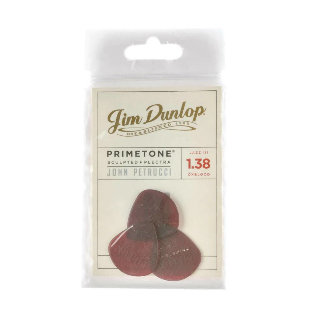 Jim Dunlop JPPRD John Petrucci 1.38mm Primetone Jazz Guitar Pick Player Pack  (3 in a pack)