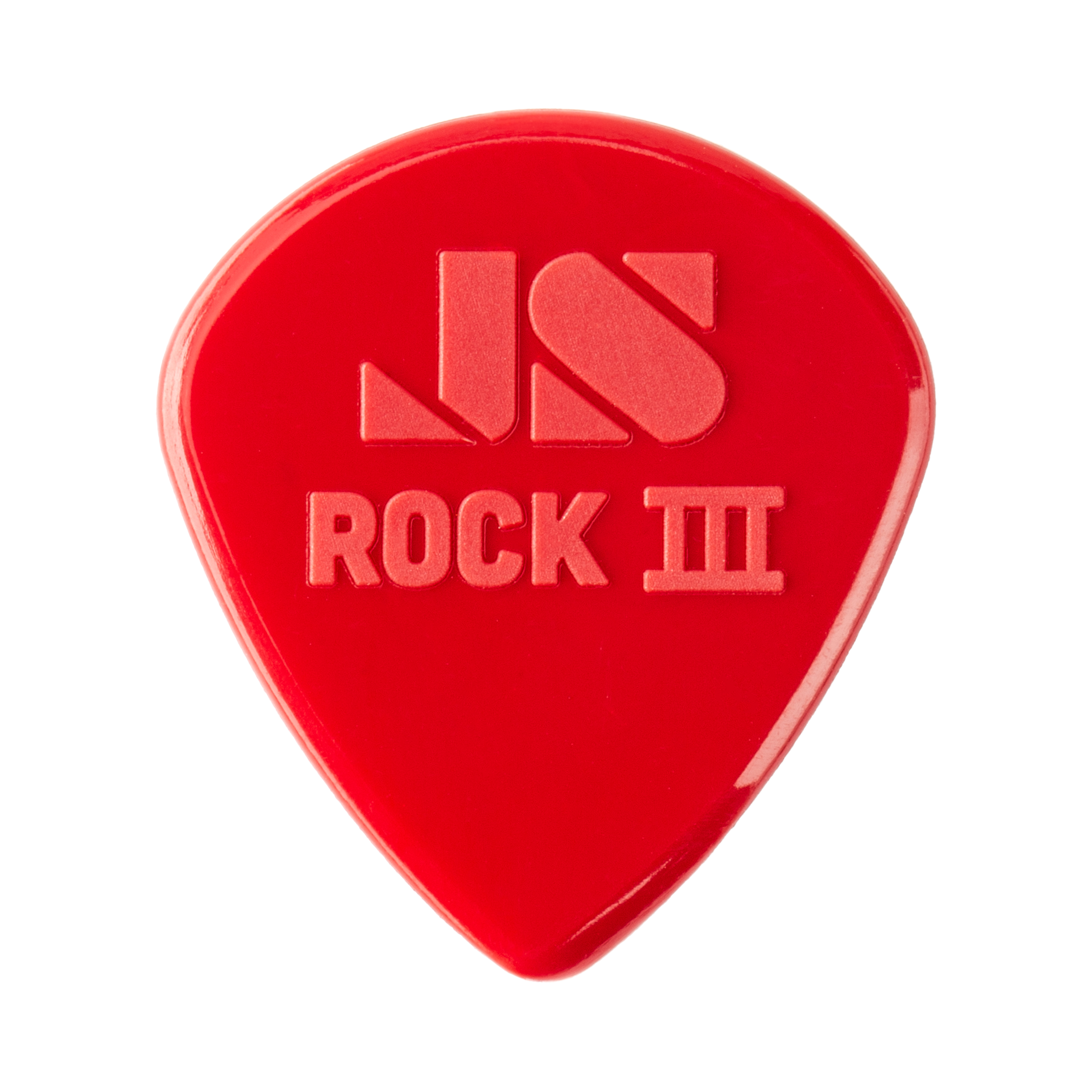 Jim Dunlop Rock III Nylon Custom Jazz III guitar picks, 6-pack, featuring durable nylon material and ergonomic shape for precise playing.