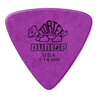 Jim Dunlop Tortex Triangle guitar picks in 1.14mm, 12-pack display of durable Dunlop JPT214 Tortex picks for guitar players
