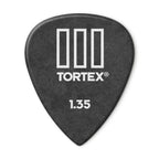 Jim Dunlop Tortex T3 1.35mm guitar picks, player’s pack of 12, shown in the image with various picks stacked and fanned out.