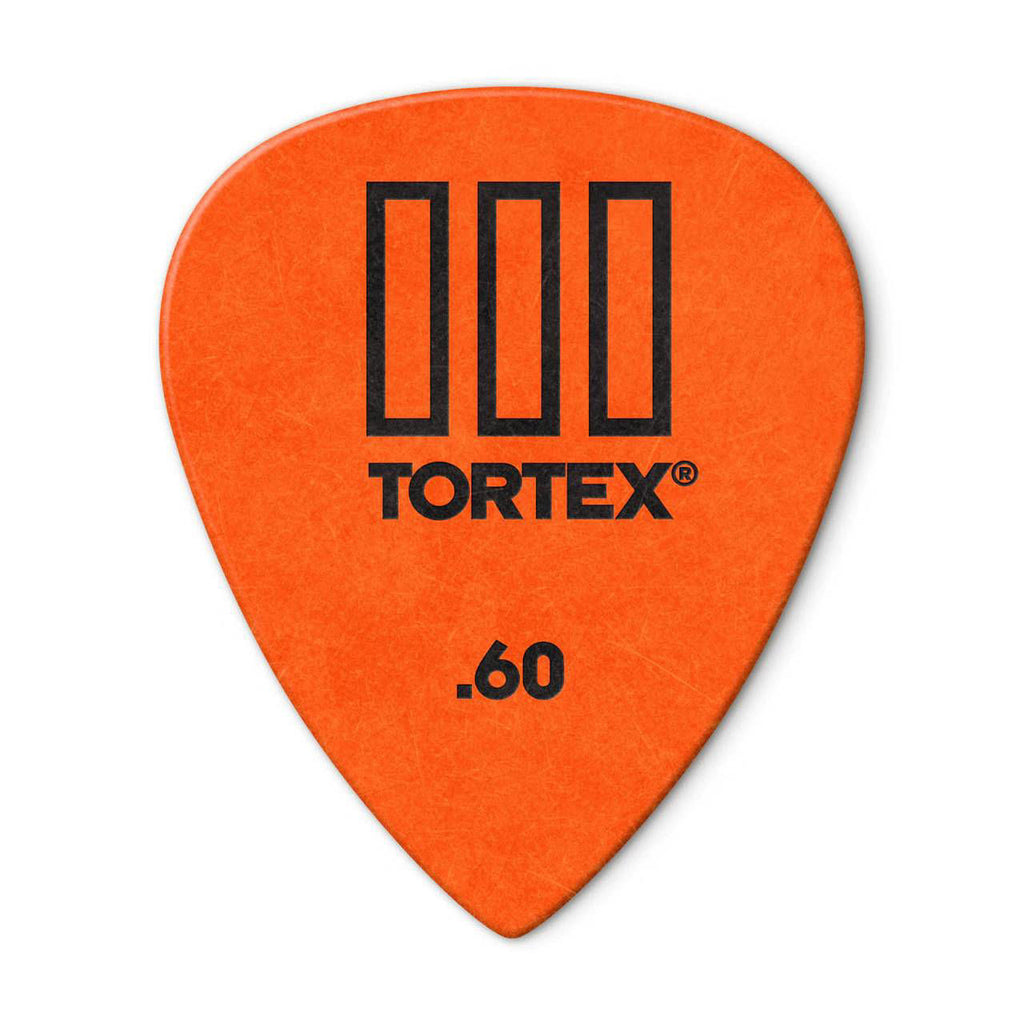 Set of twelve Jim Dunlop Tortex T3 guitar picks, .60mm thickness, designed for players, shown in a pack with multiple picks visible.