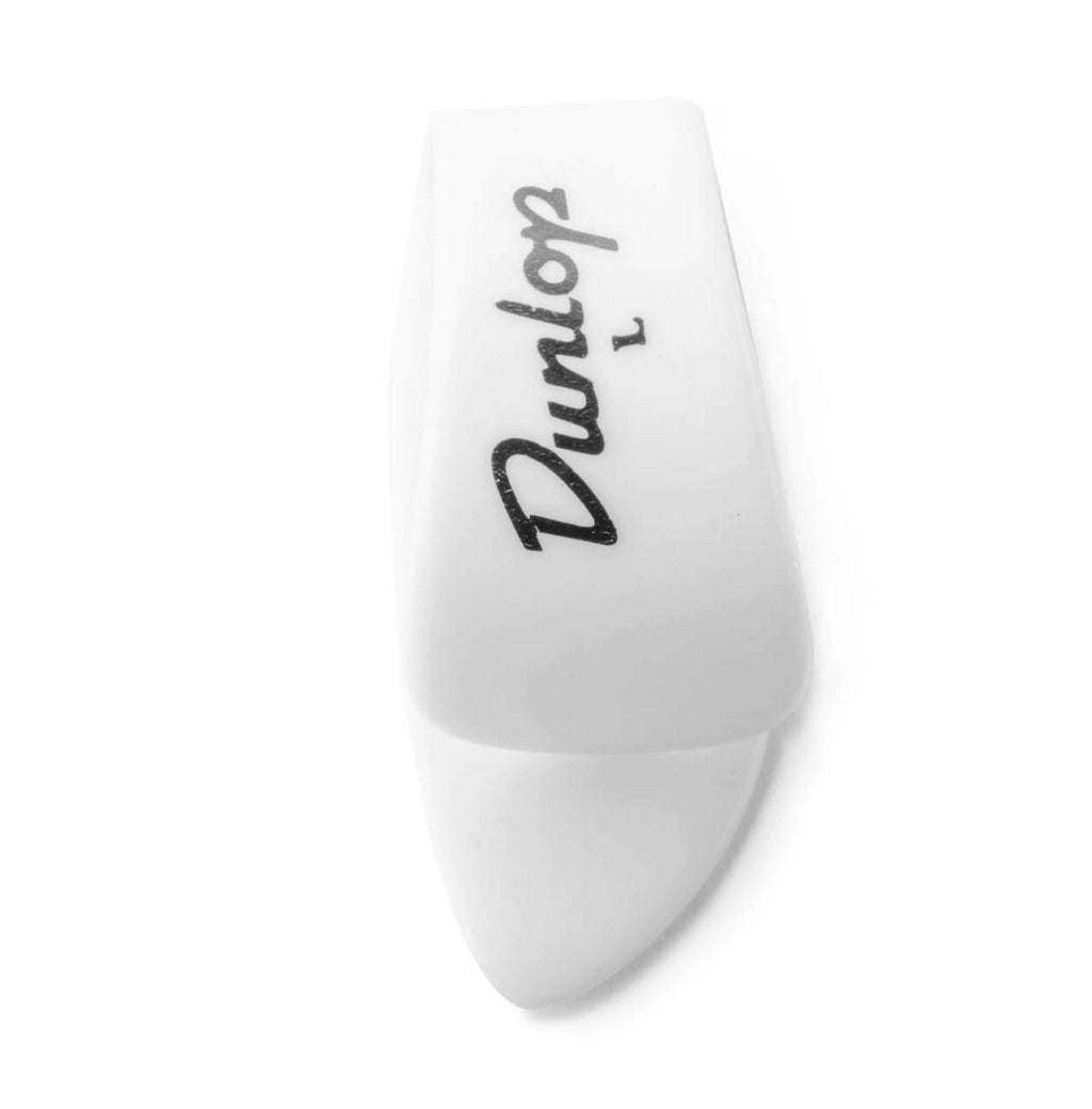 Jim Dunlop Medium Shell Thumb Picks guitar pick pack showing four durable shell thumb picks for precise playing.