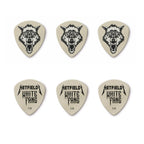 Jim Dunlop James Hetfield White Fang 1.0mm guitar pick pack with six Dunlop picks featuring band logo and white design.