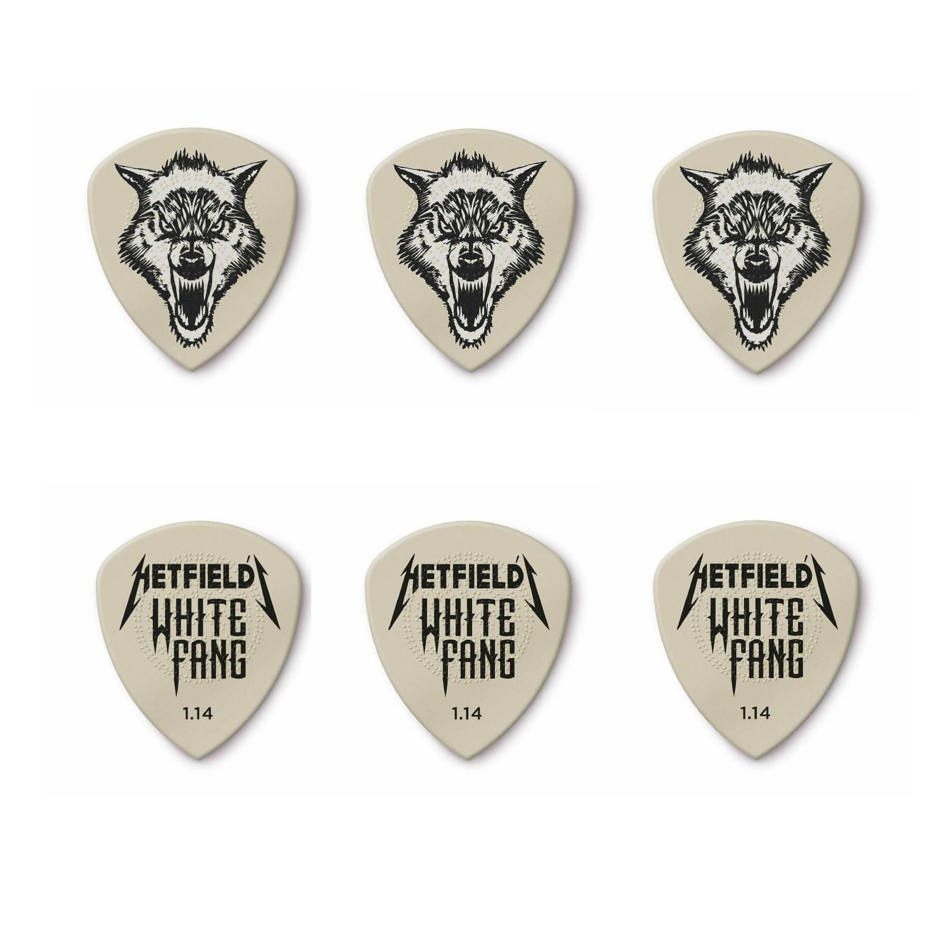 Jim Dunlop JPWF114 James Hetfield White Fang  1.14mm Guitar Pick Player Pack (6 in a pack)