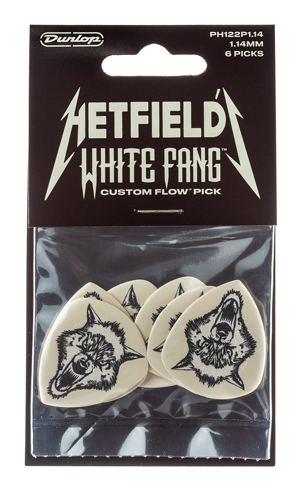 Jim Dunlop JPWF114 James Hetfield White Fang  1.14mm Guitar Pick Player Pack (6 in a pack)