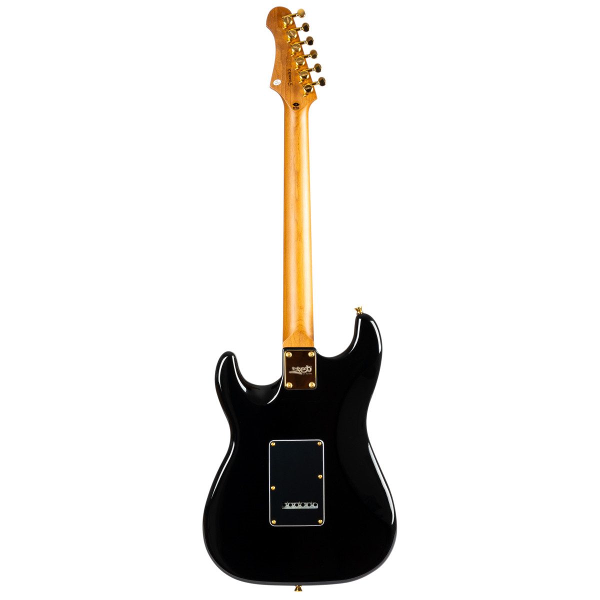 Jet JS380 SSS Electric Guitar, Roasted Maple Neck with Rosewood FB - Black