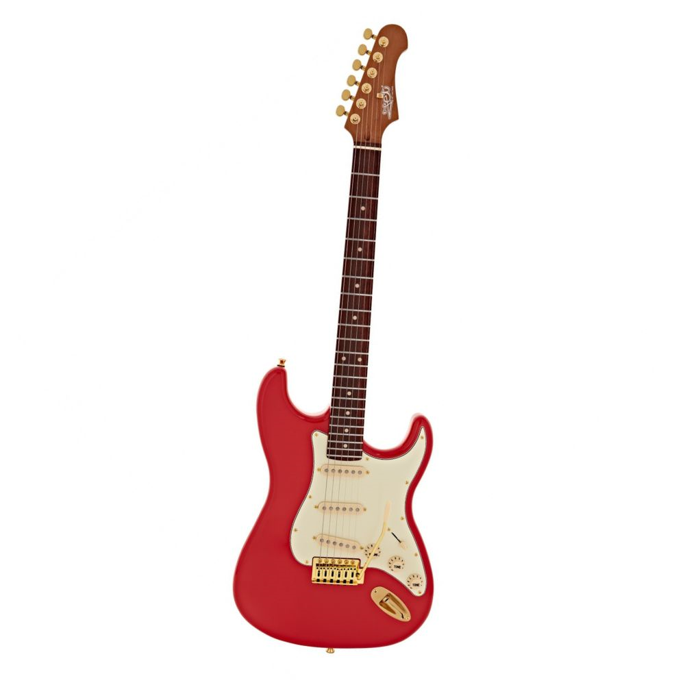 Jet JS380 SSS Electric Guitar, Roasted Maple Neck with Rosewood Fretboard - Red