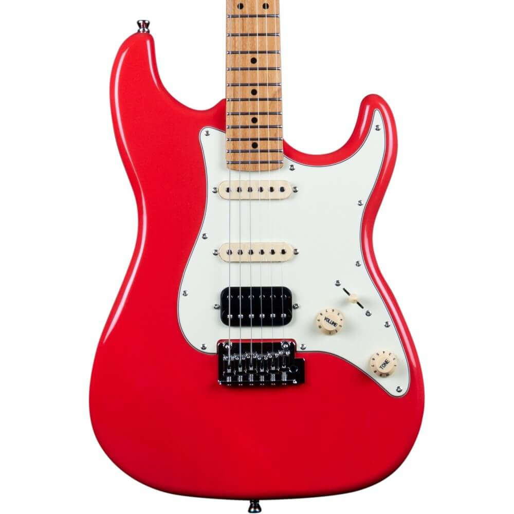 Jet JS-400 HSS Electric Guitar with Maple Fretboard - Coral Red