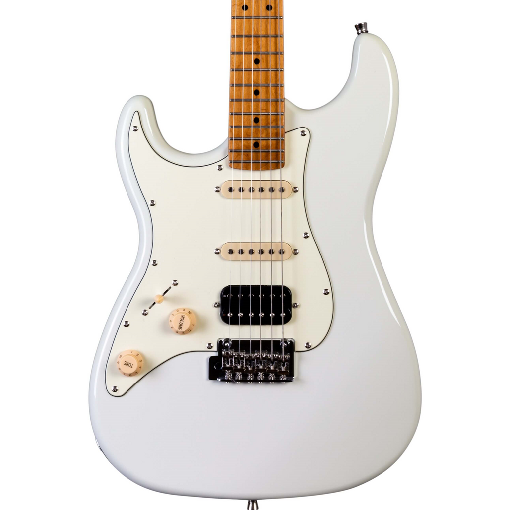 Jet JS-400 HSS Left-Handed Electric Guitar with Maple Fretboard - Olympic White