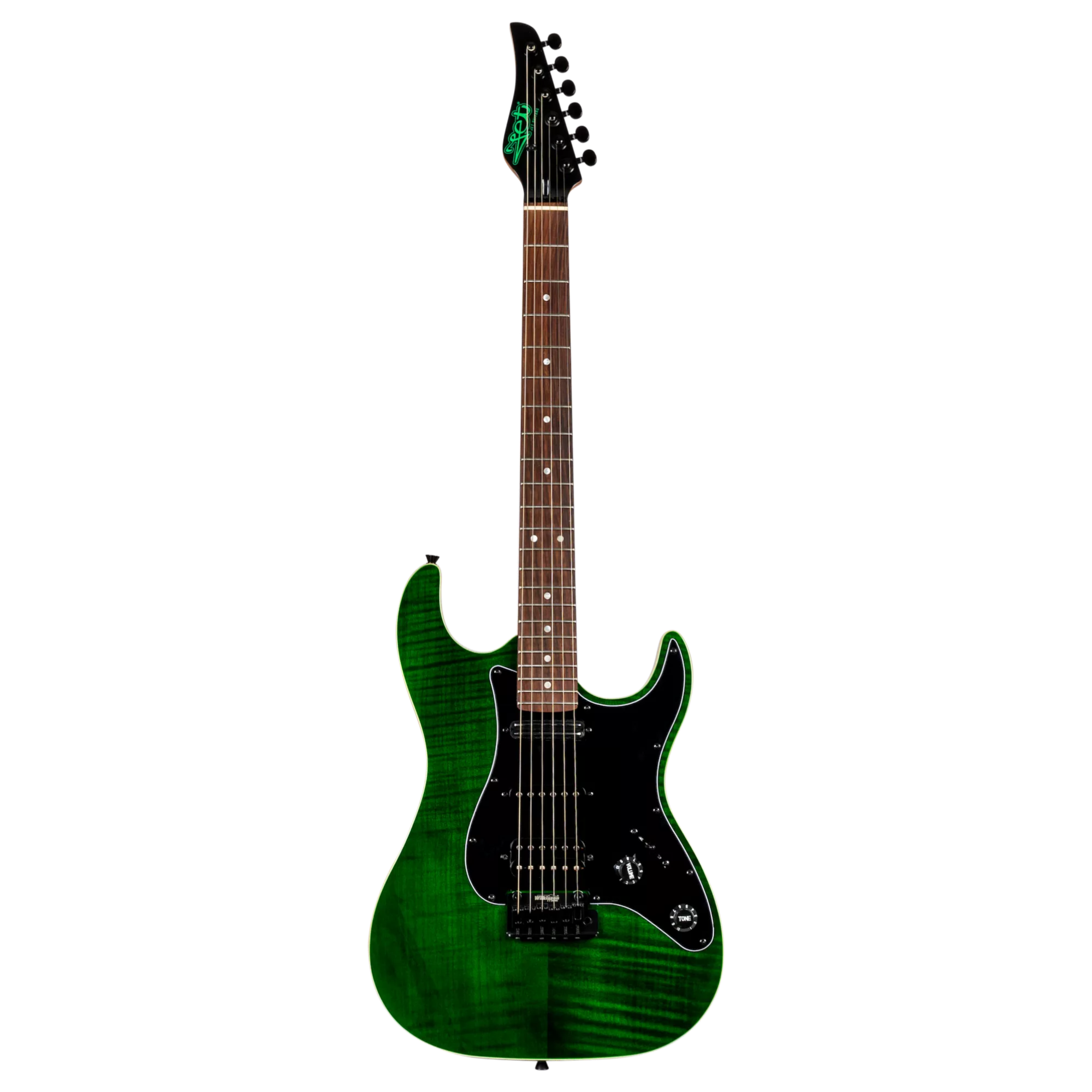 Jet JS-450 HSS Electric Guitar Roasted Maple Neck - Transparanet Green
