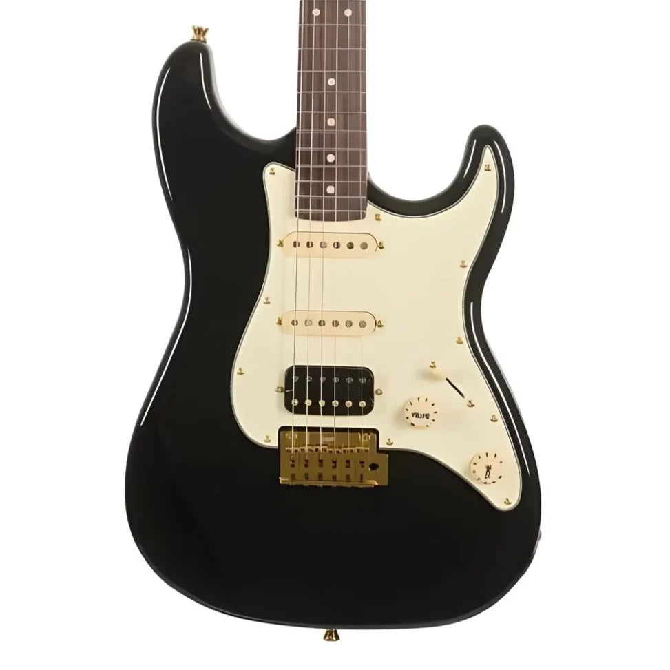 Jet JS480 HSS Electric Guitar, Roasted Maple Neck with Rosewood Fretboard - Black