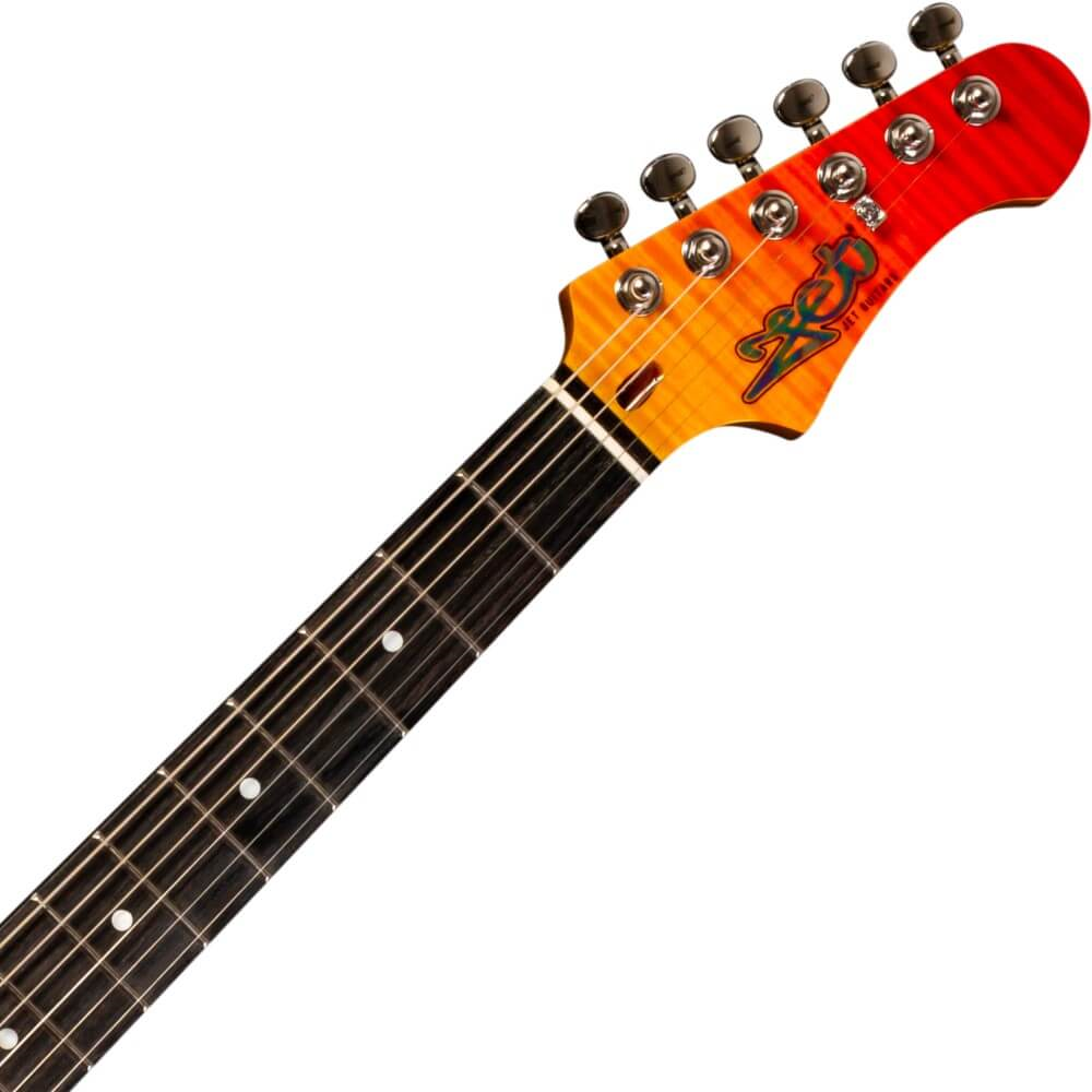 Jet JS-600 HSS Electric Guitar with Ebony Fretboard - Transparent Red