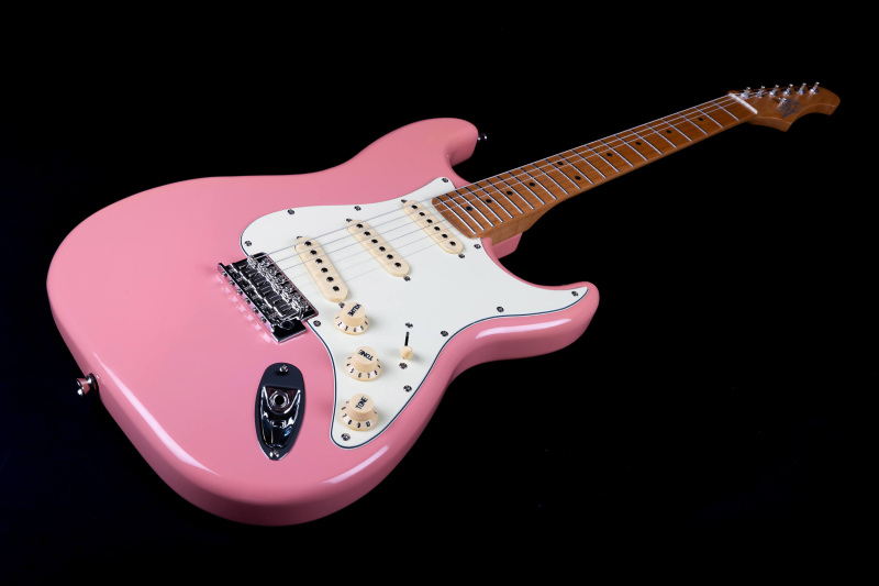 Jet JS-300 SSS Electric Guitar with Maple Fretboard in Rose Pink