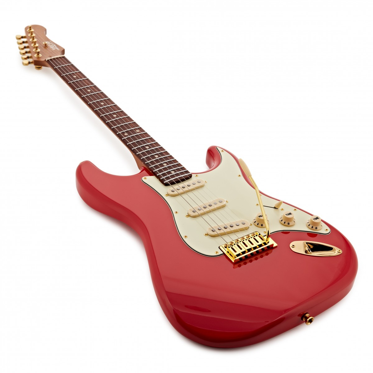 Jet JS380 SSS Electric Guitar, Roasted Maple Neck with Rosewood Fretboard - Red