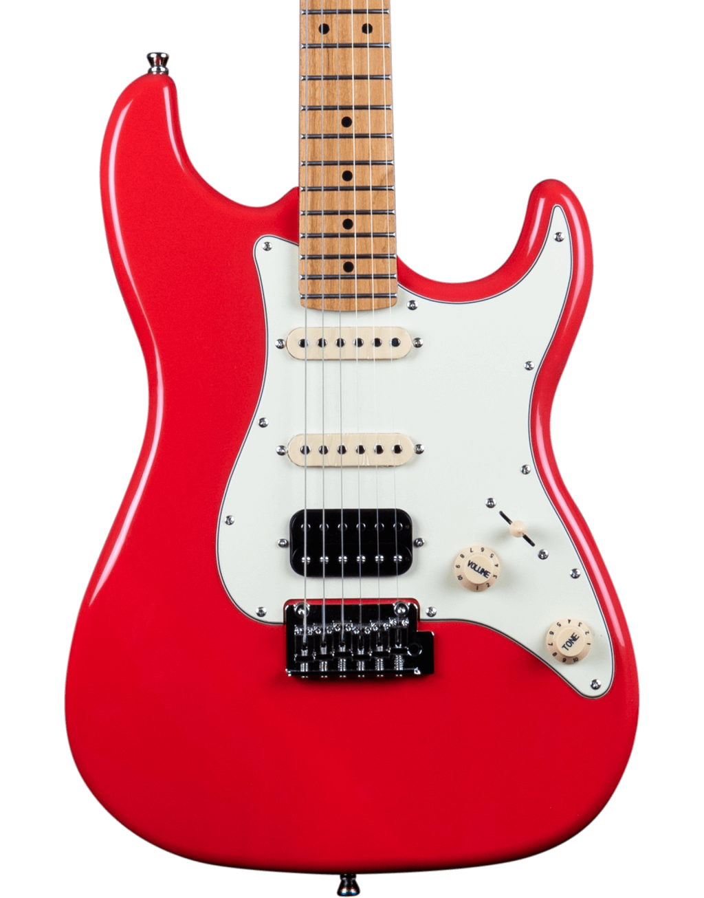 Jet JS400 HT HSS Electric Guitar, Roasted MN with Rosewood FB - Red