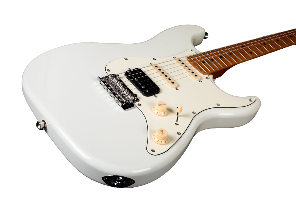 Jet JS-400 HSS Electric Guitar with Roasted Maple Fretboard - Olympic White