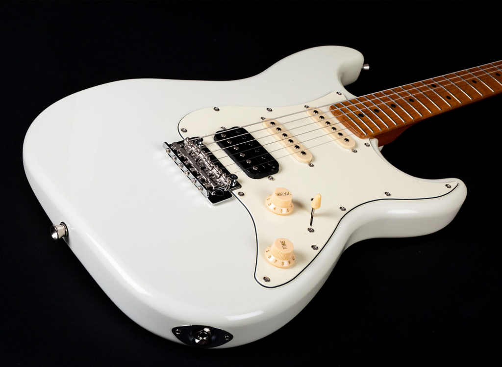 Jet JS-400 HSS Electric Guitar with Roasted Maple Fretboard in Limited White