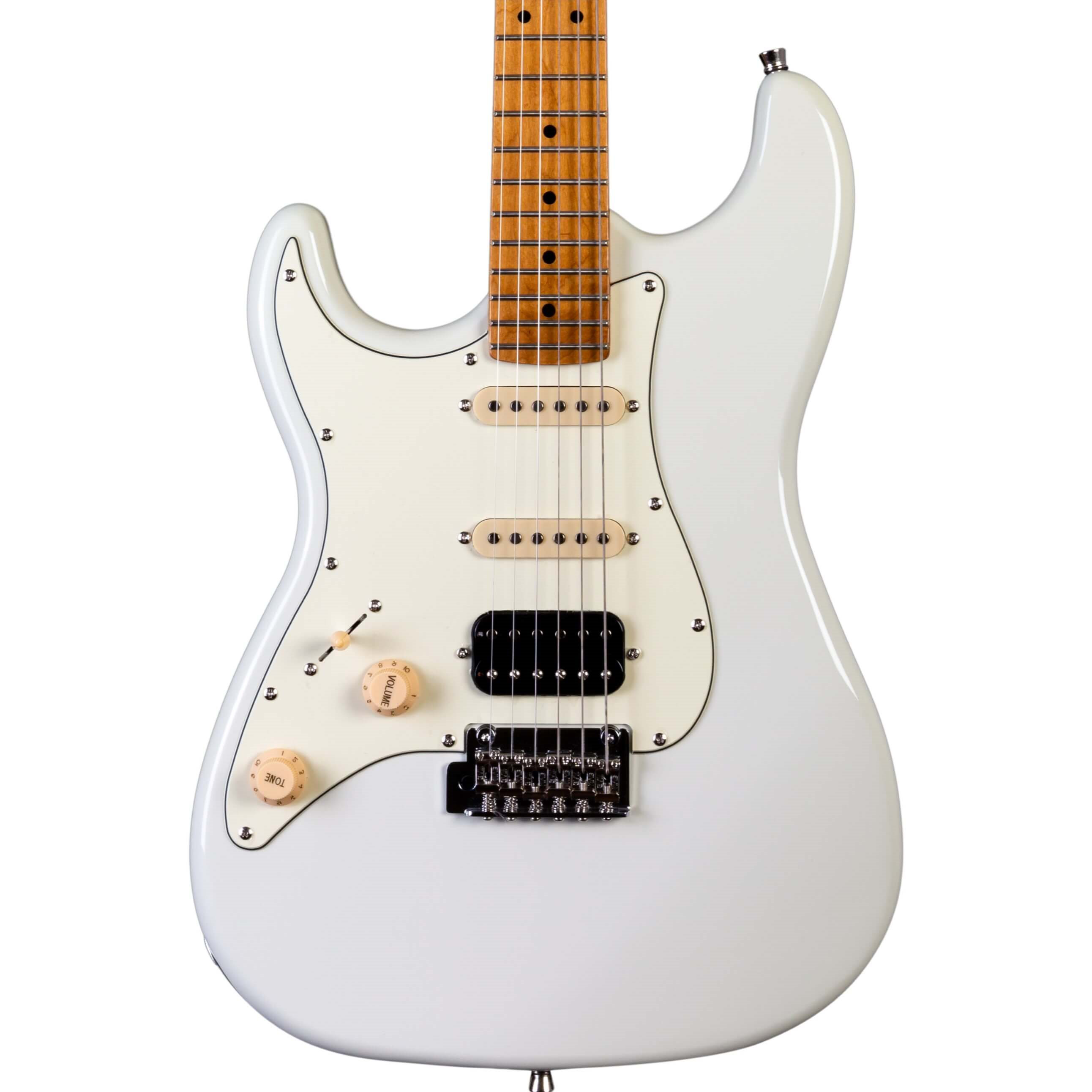 Jet JS-400 HSS Left-Handed Electric Guitar with Maple Fretboard - Olympic White