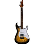 Jet JS-450 QTBR HSS Electric Guitar with Rosewood Fretboard - Transparent Brown