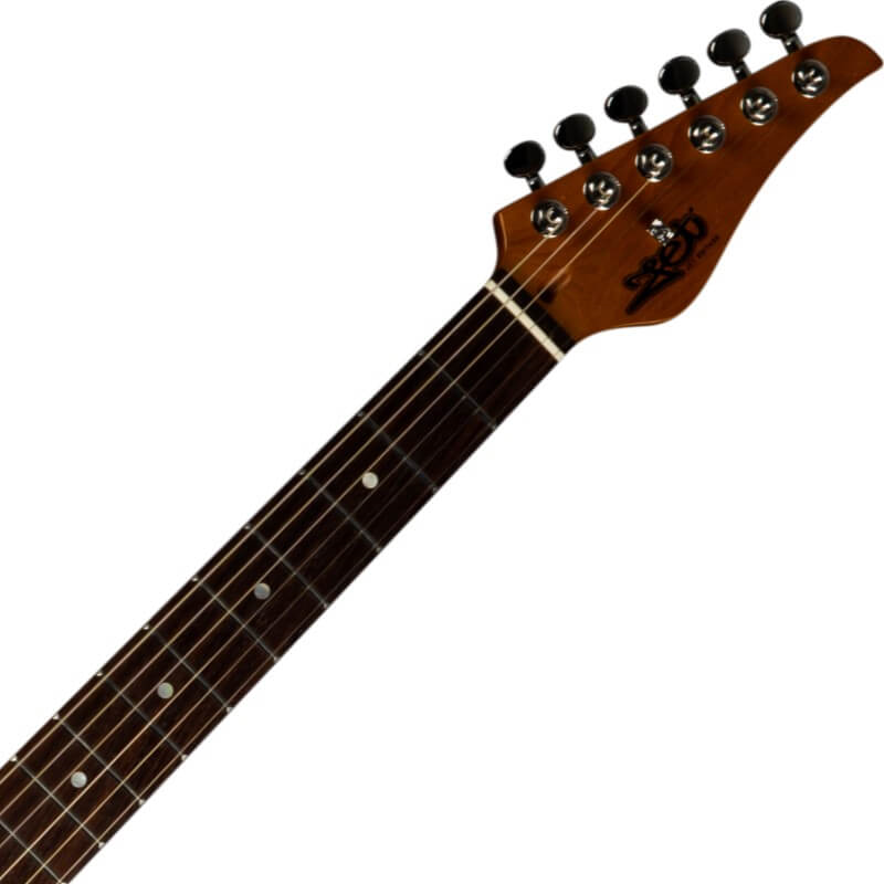 Jet JS-450 QTBR HSS Electric Guitar with Rosewood Fretboard - Transparent Brown