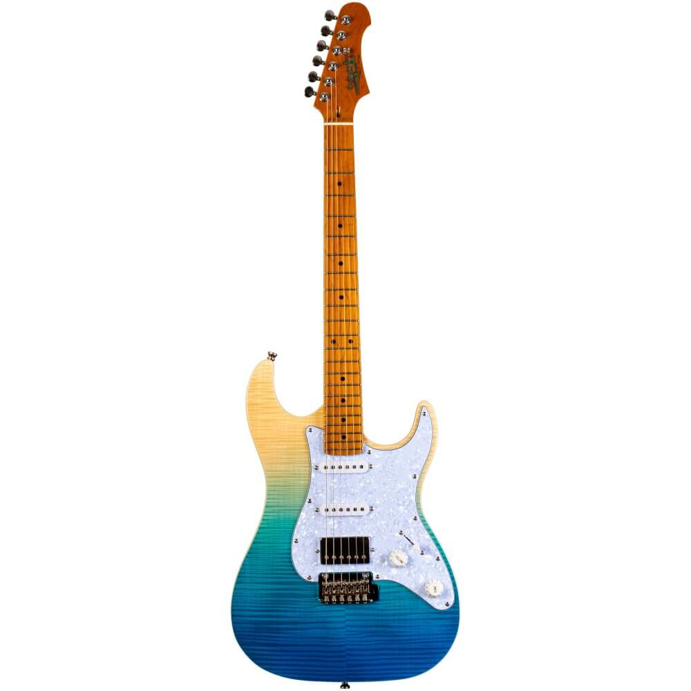 Jet JS-450 HSS Electric Guitar with Maple Fretboard - Transparent Blue