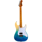 Jet JS-450 HSS Electric Guitar with Maple Fretboard - Transparent Blue