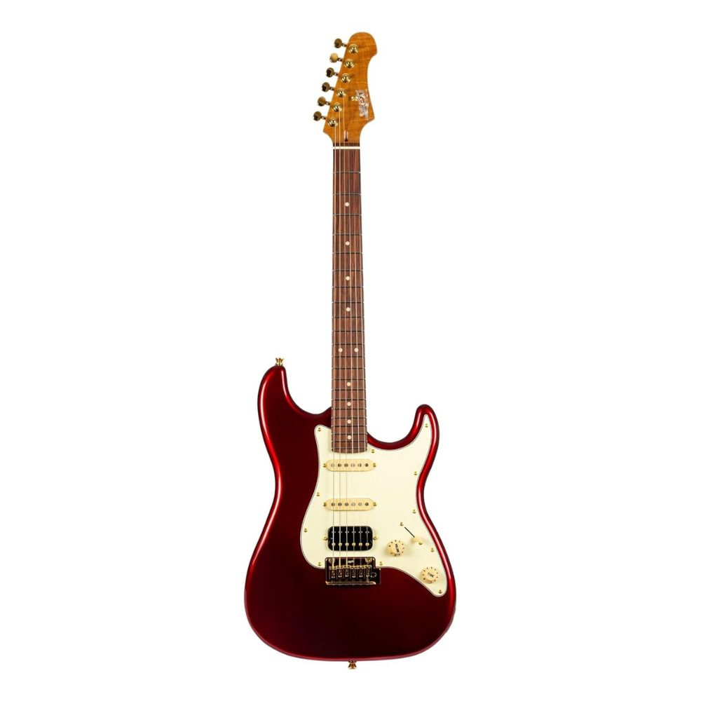 Jet JS480 HSS Electric Guitar, Roasted Maple Neck with Rosewood FB - Wine Red