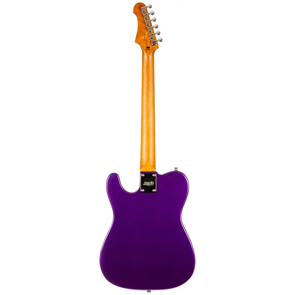 Jet JT-300 electric guitar with a plum finish, featuring a maple fretboard and sleek body design.