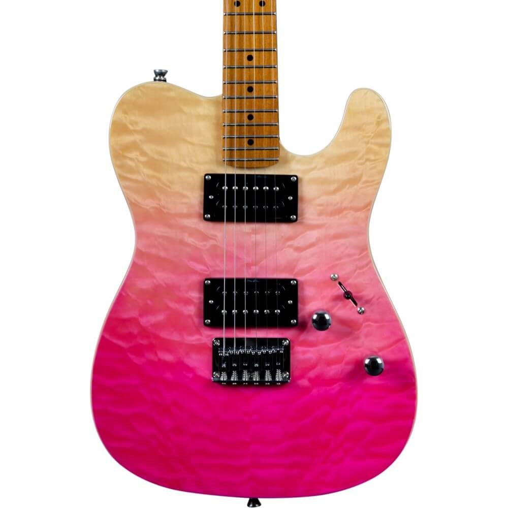 Jet JT-450 Electric Guitar with Maple Fretboard - Transparent Pink