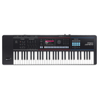 Roland JUNOD6 61-key synthesizer keyboard with control knobs and display, ideal for music production and live performance.