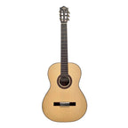 Katoh EV5 Evolution nylon string classical guitar with a wooden body and six strings, displayed against a plain background.