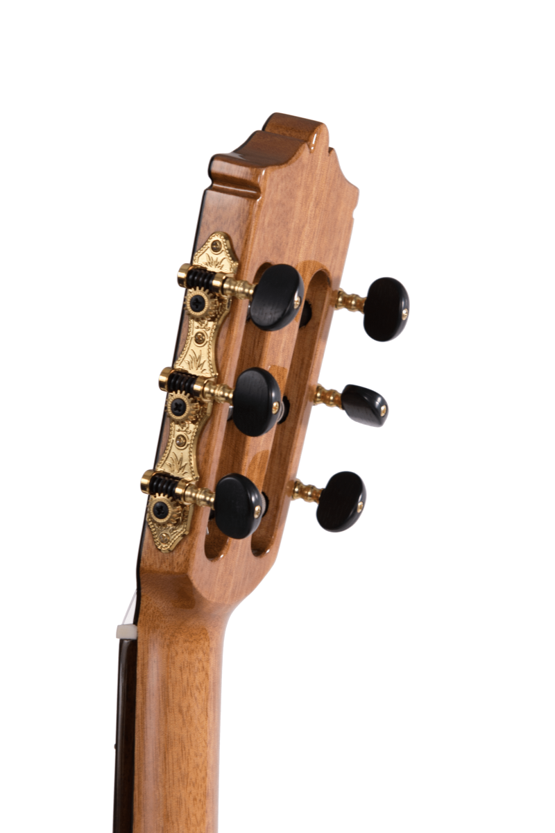 Katoh MCG20 1/2 classical acoustic guitar showing a wooden body, nylon strings, and a smooth neck, ideal for beginners.