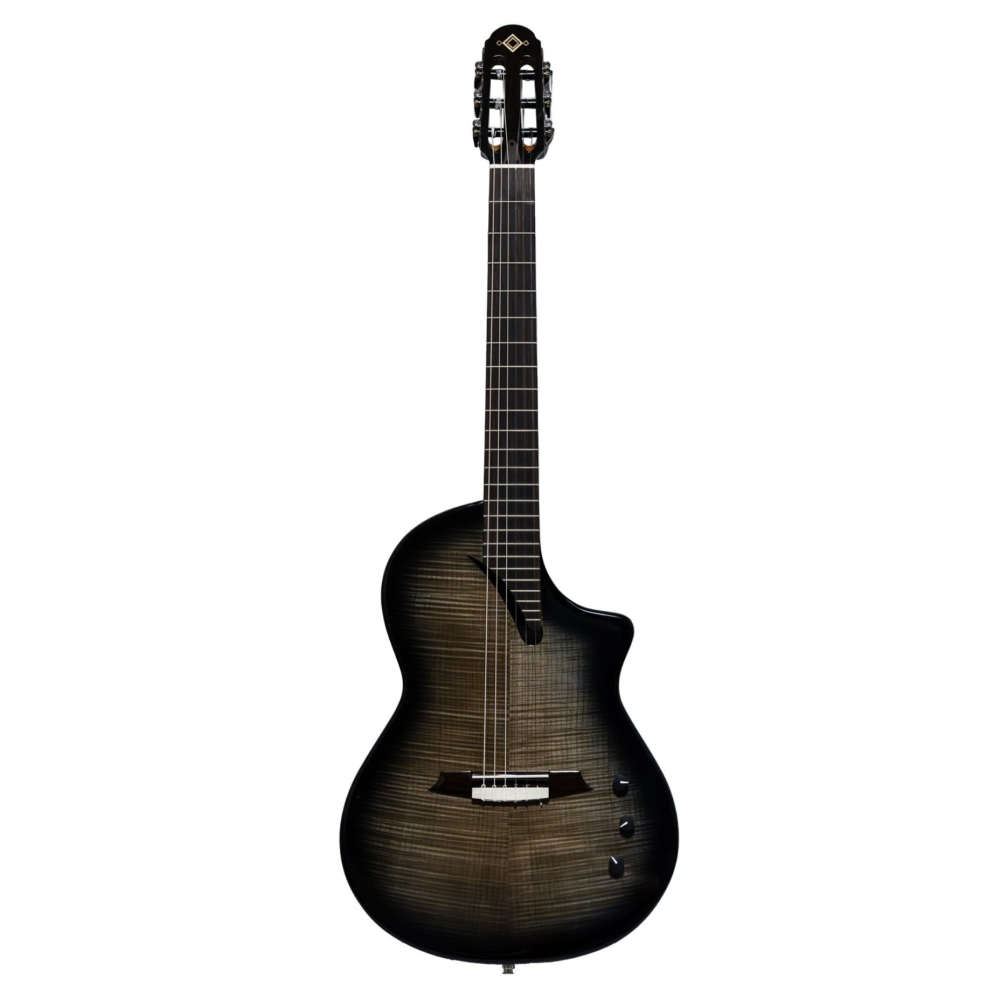 Katoh Hispania A/E Electric Nylon String Guitar in Trans Black