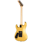 Kramer 50th Anniversary Baretta electric guitar in gold finish, featuring a sleek body and signature design for rock music enthusiasts.