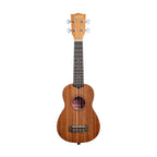 Kala KA-15S Satin Mahogany Soprano Ukulele, close-up of the smooth satin-finished mahogany body and neck.
