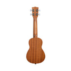 Kala KA-15S Satin Mahogany Soprano Ukulele with smooth satin finish and traditional wood grain, shown from front angle.