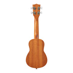 Kala Desert Storylines Evelyn Young Concert Ukulele with bag, showcasing its wooden body, strings, and included carrying case.