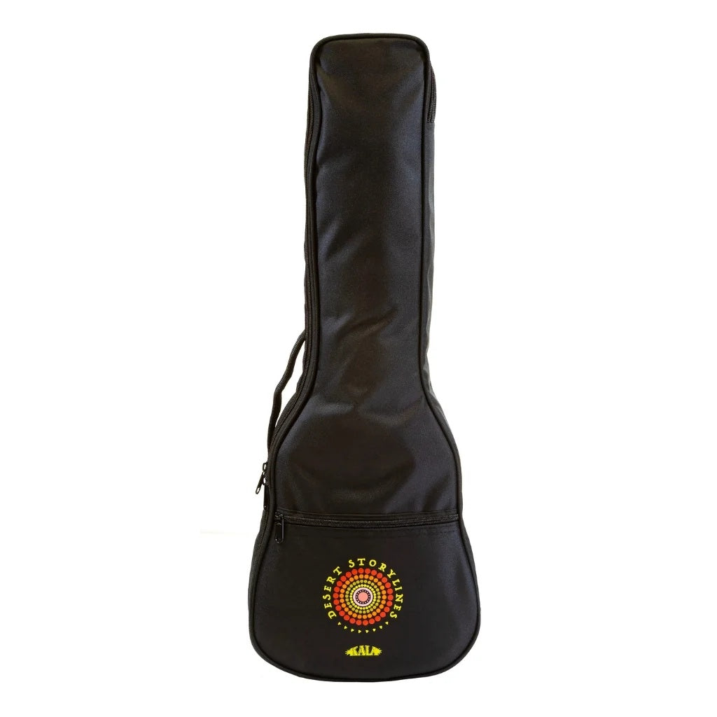Kala Desert Storylines Evelyn Young concert ukulele with bag, featuring a natural wood finish and compact size for easy playing.