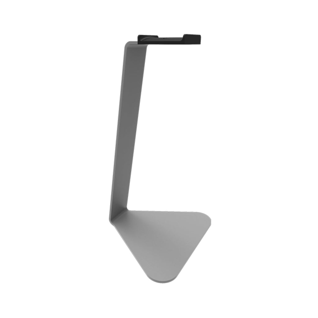 Kanto KANH1S silver headphone stand with sleek metal design for organizing and displaying headphones.