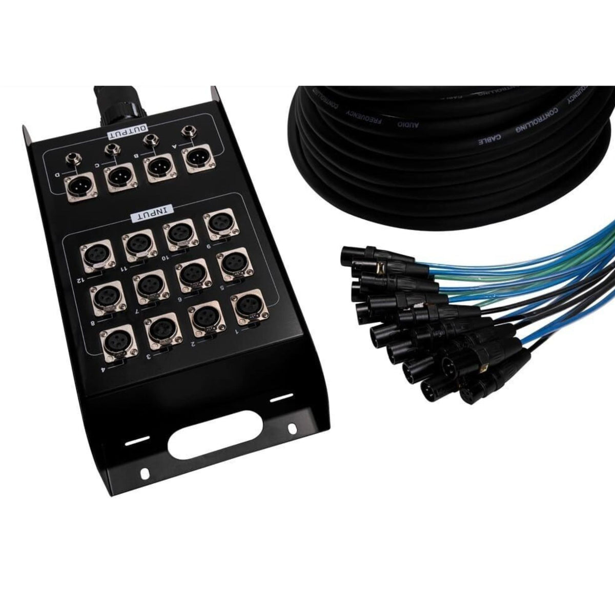 16-channel 30m multicore PA cable with stage box and multipin connector by SWAMP Industries, designed for professional audio setups.