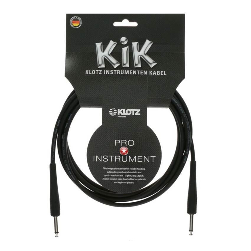Klotz KIK Guitar Cable 3m (10ft) - Black/Nickel Connectors