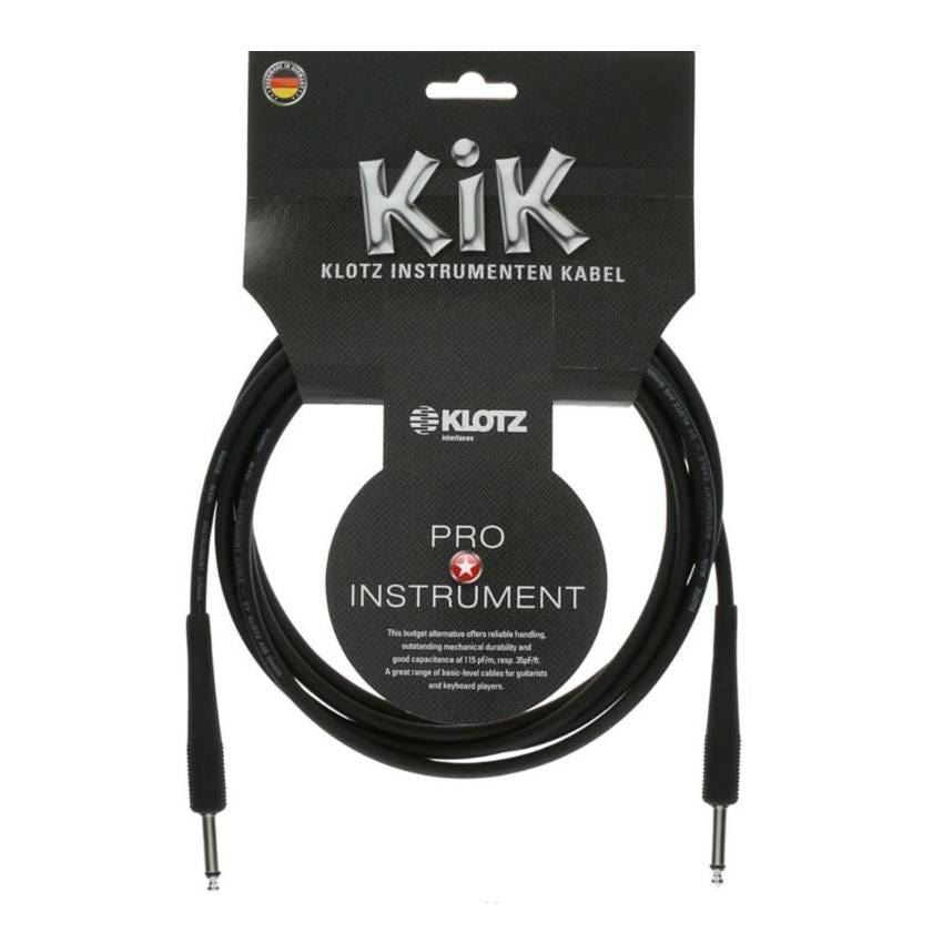 Klotz KIK Guitar Cable 6m - Black/Nickel Connectors