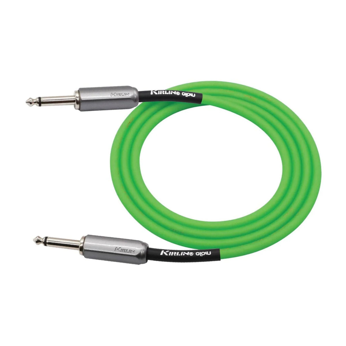 Kirlin KIMGE-221-GR-10 10ft green glow in the dark guitar cable for electric guitars